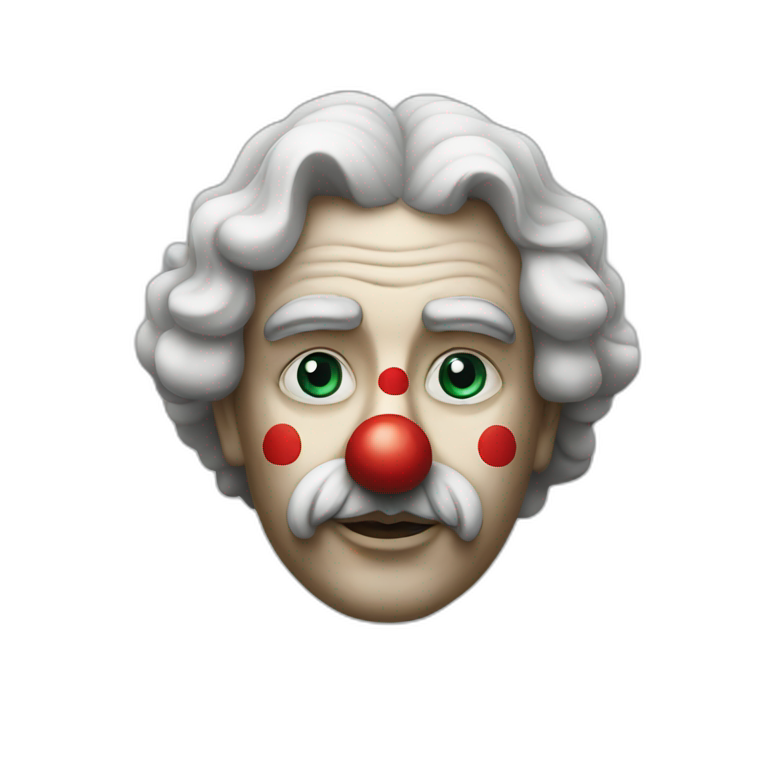 A stoic clown emoji