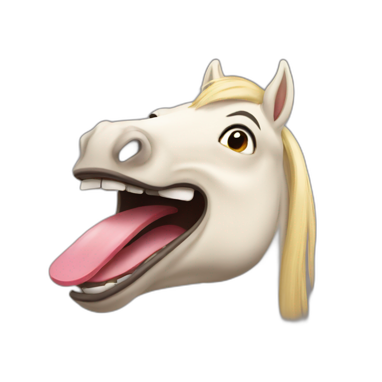 Horse tongue out emoji