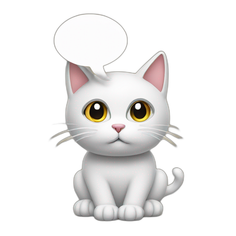 thinking cat with a thought balloon emoji