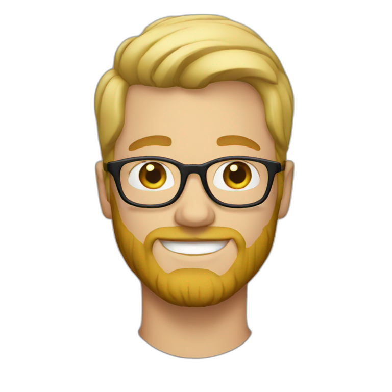 blonde guy with glasses and beard emoji