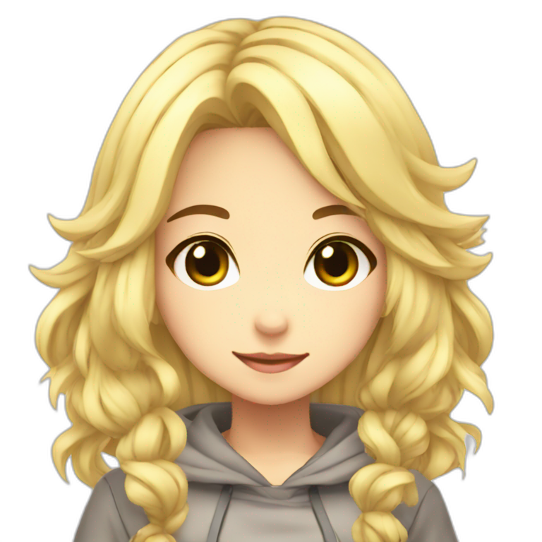 Anime girl cute blond emoji