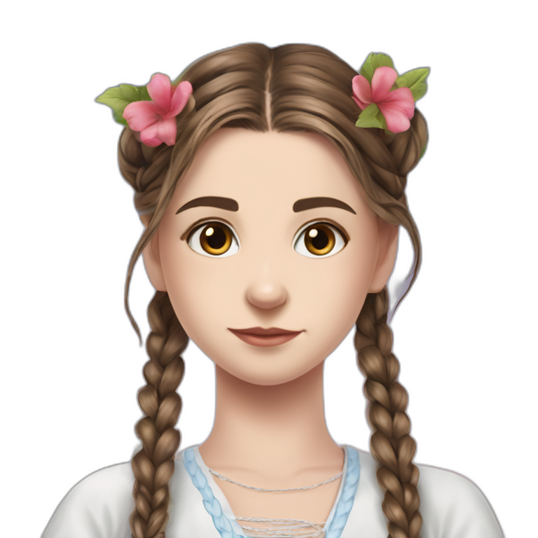 happy girl with braided twintails emoji