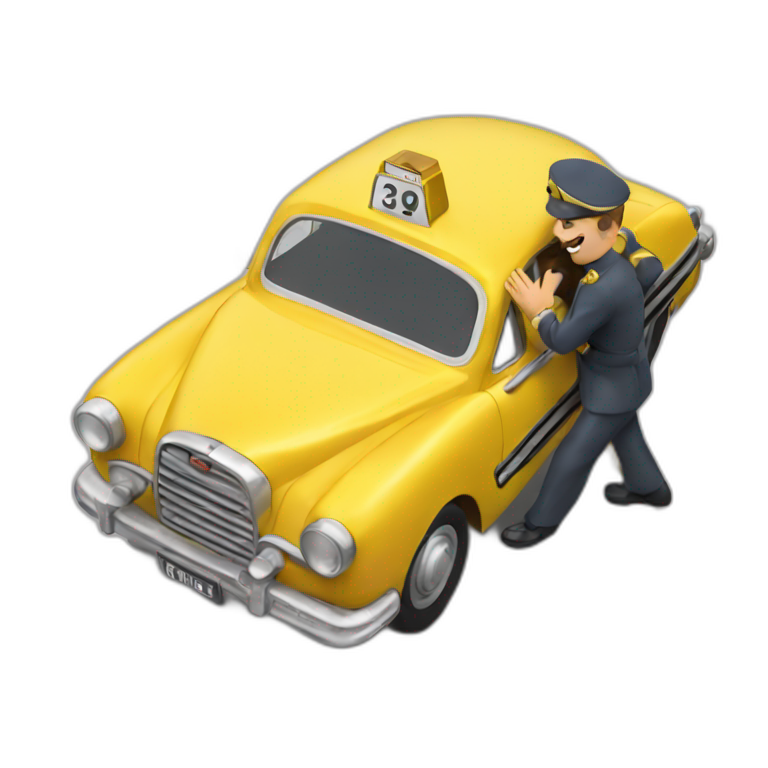 Francisco Franco stopping a taxi emoji | AI Emoji Generator