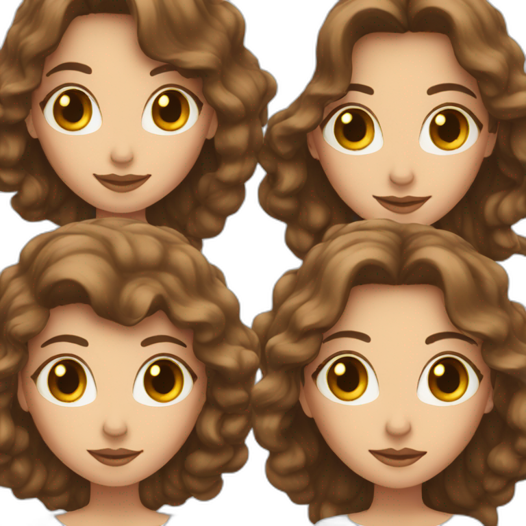 Two women with brown hair marry each other emoji