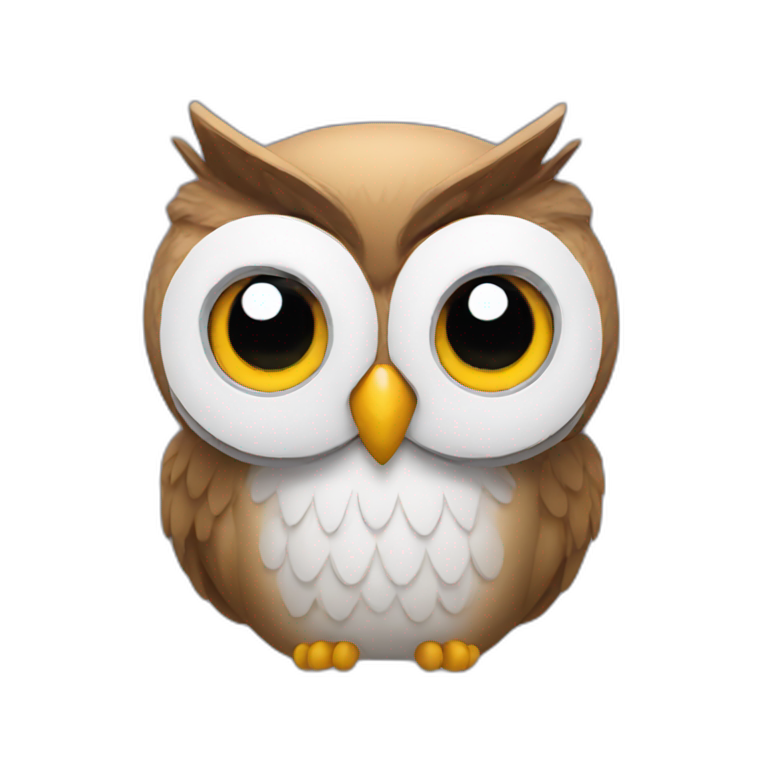 Owl wearing AirPods emoji