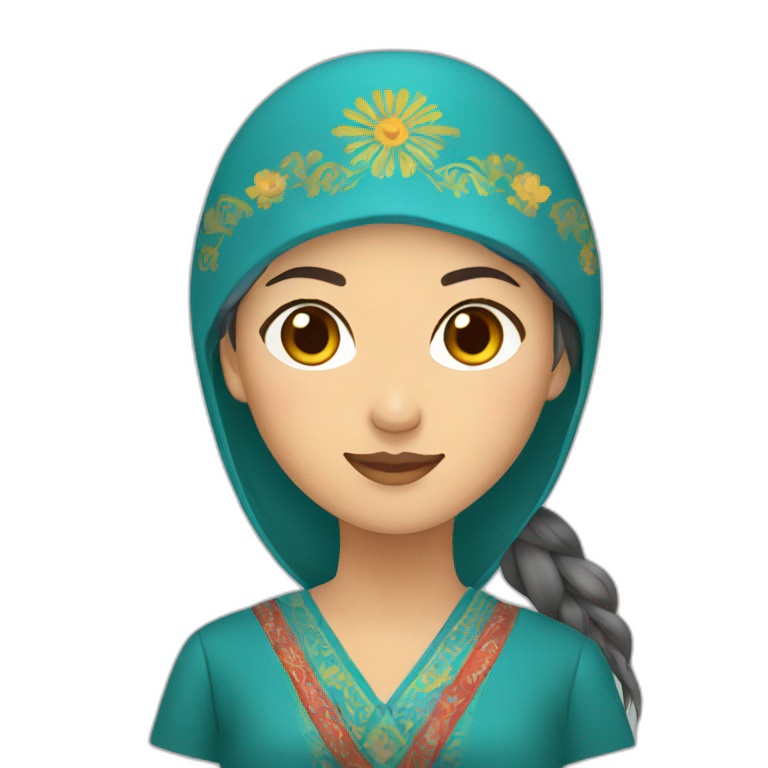 Kazakh women with national clothes emoji