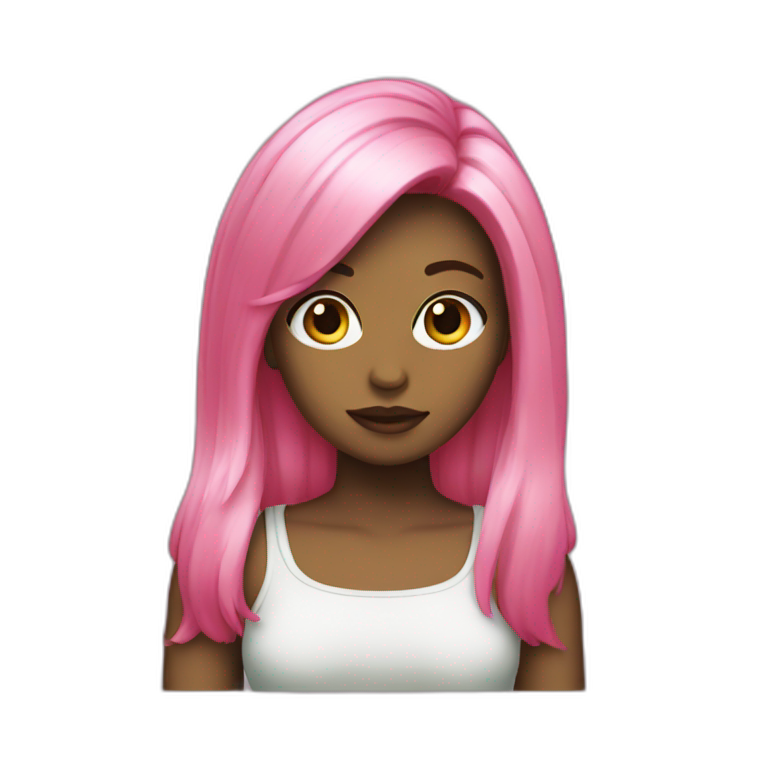 Black-pink-Lisa-green-hair emoji