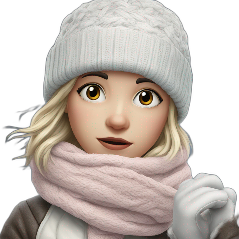 winter girl in traditional attire emoji