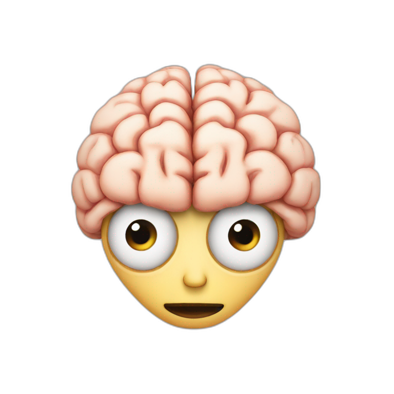emoji brain with eyes emoji