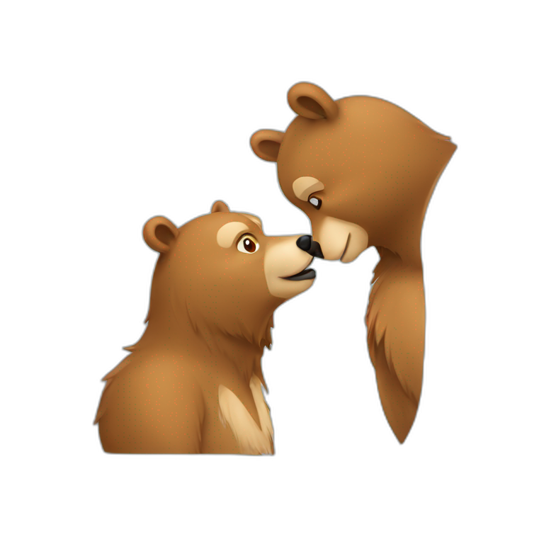 bear kissing doe  emoji