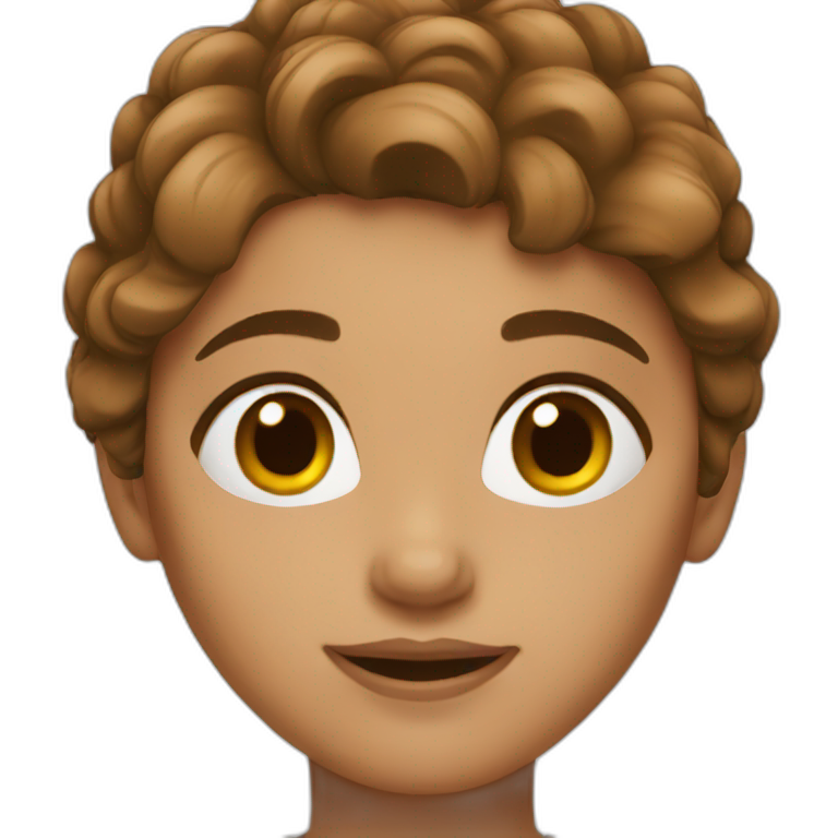 Girl brown hair emoji