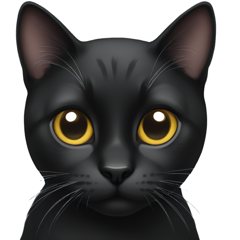 black cat with white spot in left side of nose emoji
