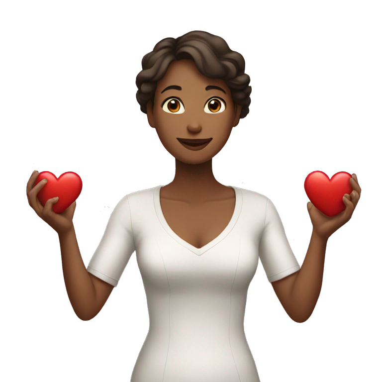 woman giving out her heart emoji
