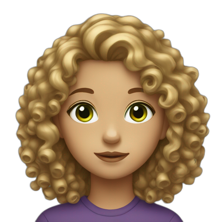 girl with curly hair and green eyes emoji