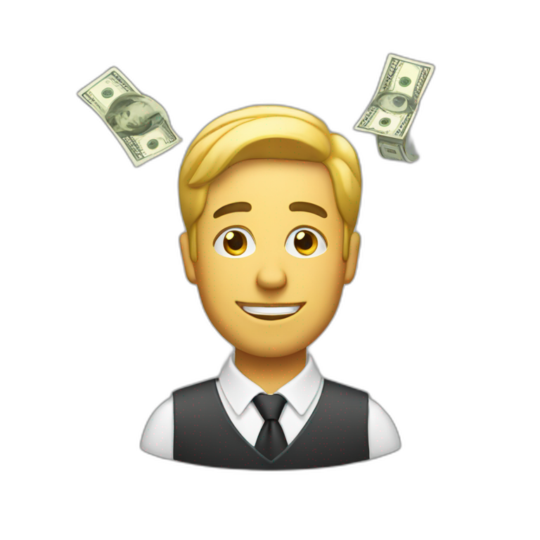 man with money behind him emoji