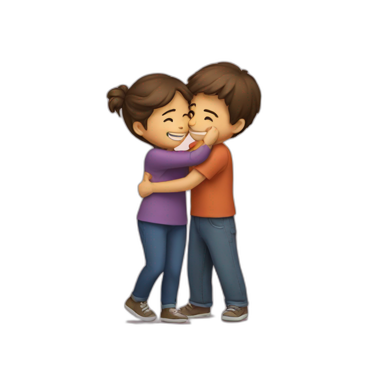 Boy and girl hug  emoji