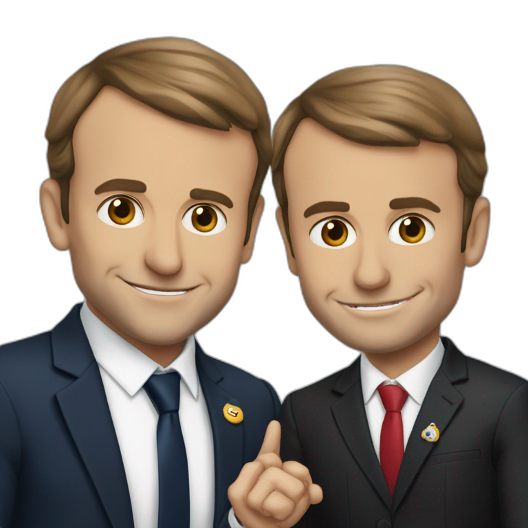 Emanuel Macron qui fait un doigt d’honneur emoji