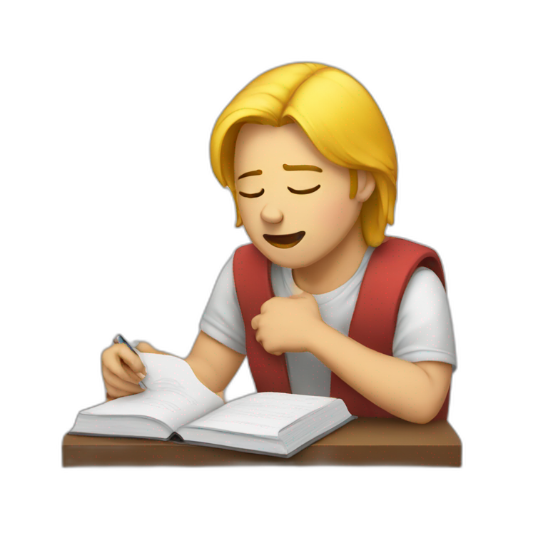 Studying and crying emoji