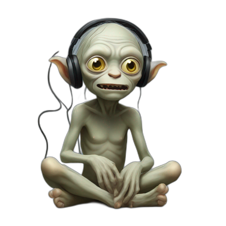 Gollum listening to music emoji