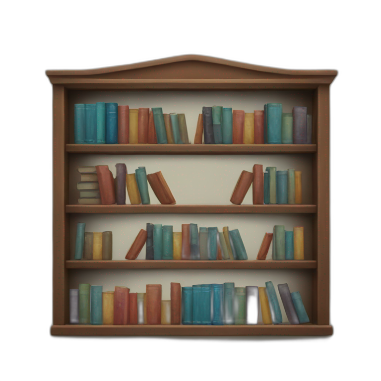 single shelf with books emoji
