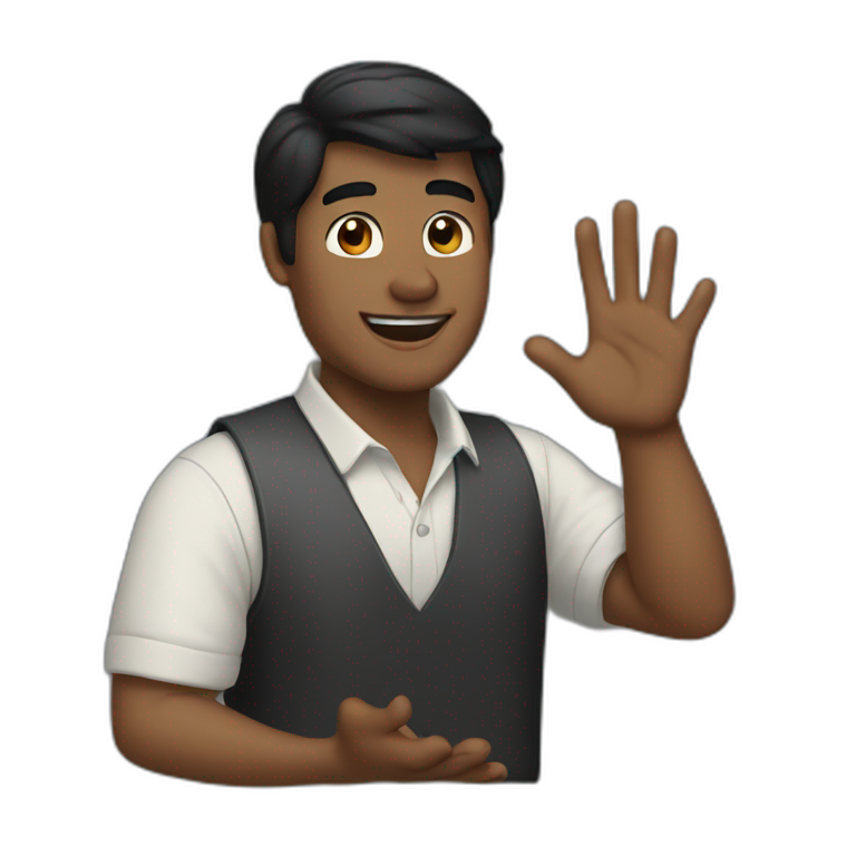 black haired man clapping emoji