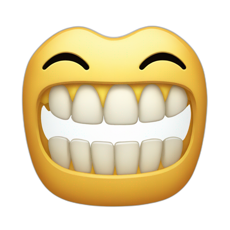 grinning with teeth emoji