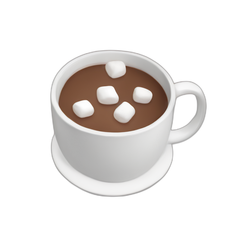 mug of hot chocolate with marshmellows emoji