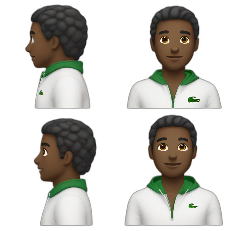 Black guy using lacoste emoji