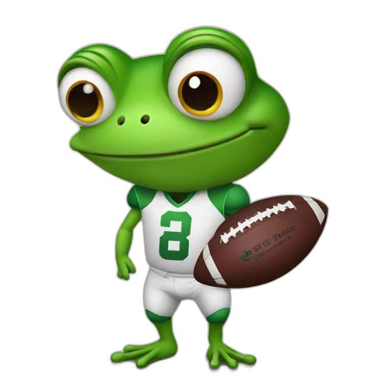 Frog holding a football emoji