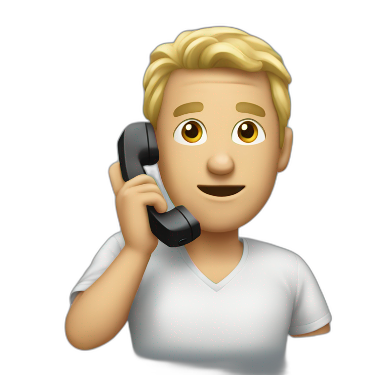 Macrone talking on phone emoji