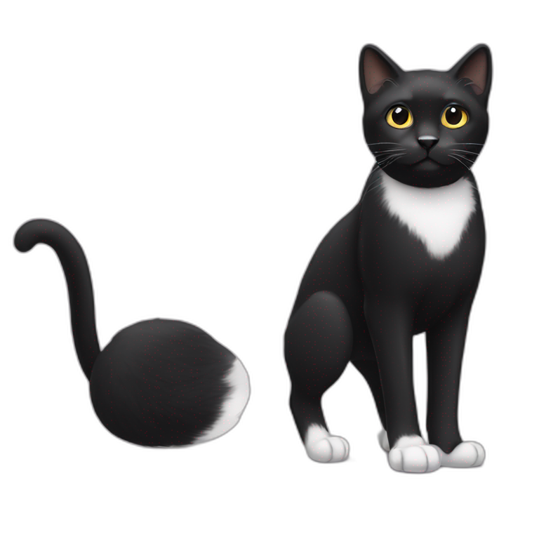 Black cat with white legs and black nose emoji