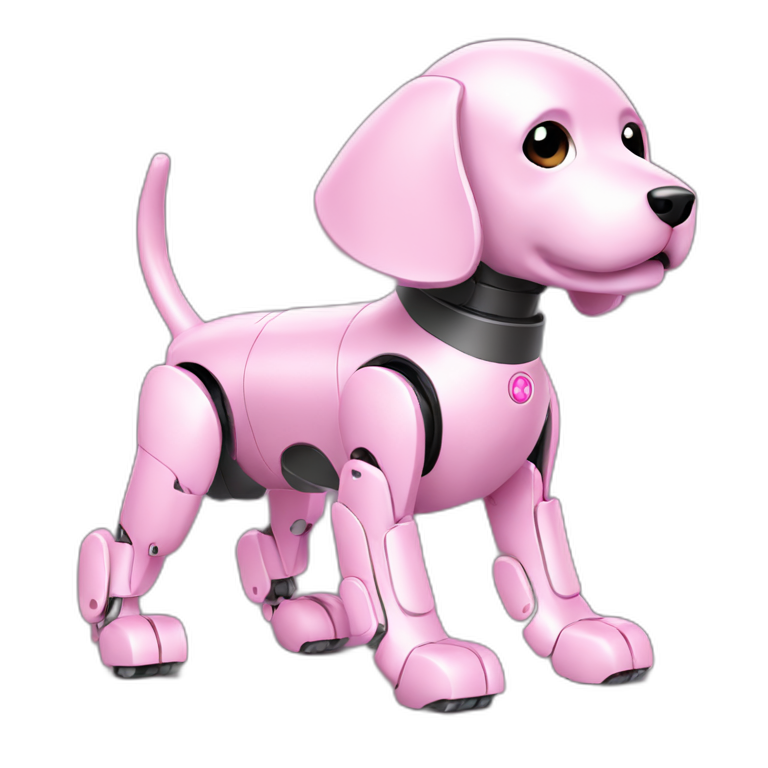 aibo cute robot dog pink emoji