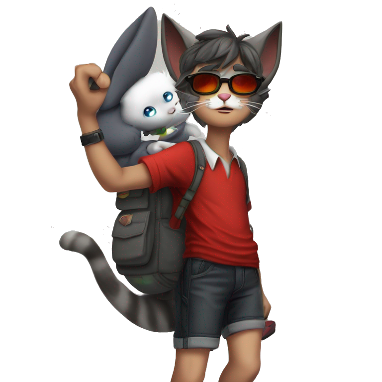 "cool cat in red sunglasses" emoji