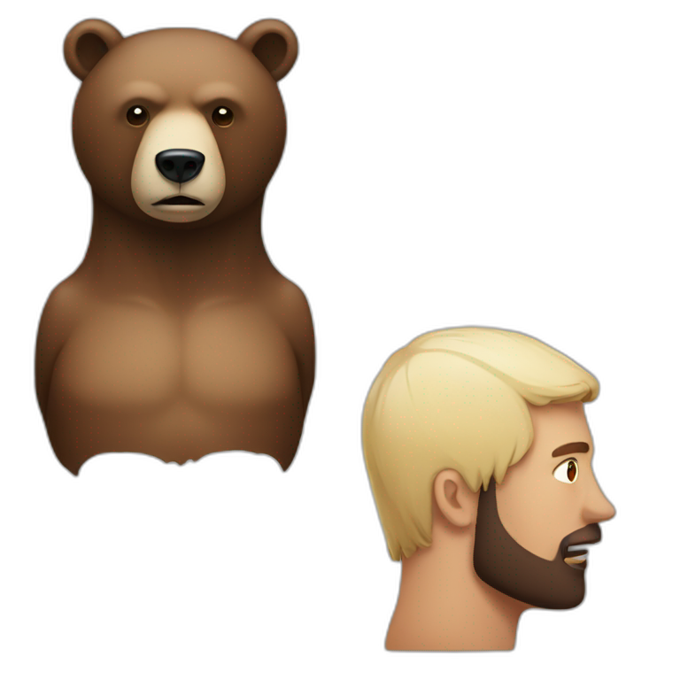 Bear Vs A Human Head emoji
