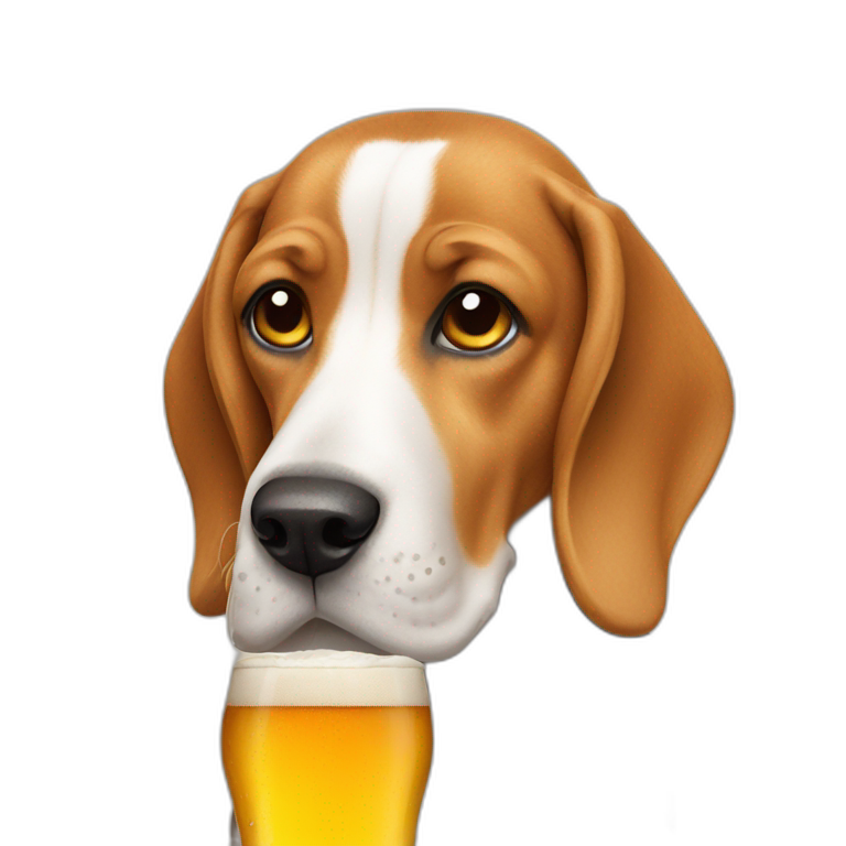 Beagle dog drinking beer emoji