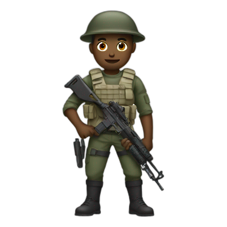 white soldier with gun emoji