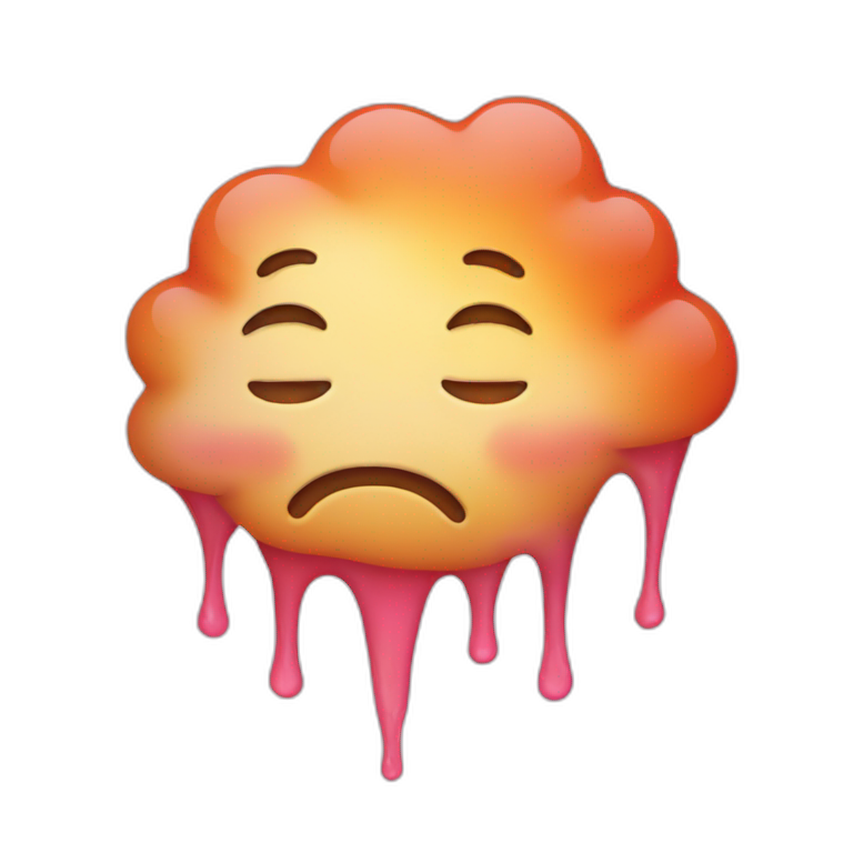 Cute face melting emoji
