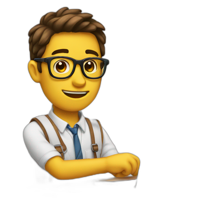 nerd diseñando un emoji emoji