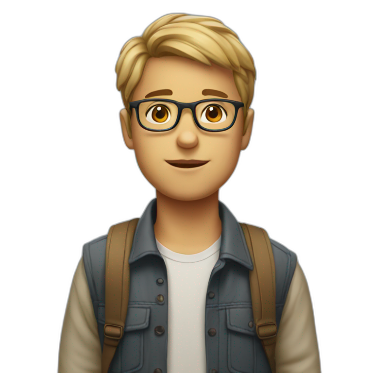 Smart boy with glassses emoji