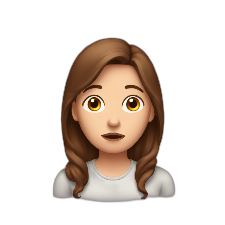 worried-women-with-brown-hair emoji