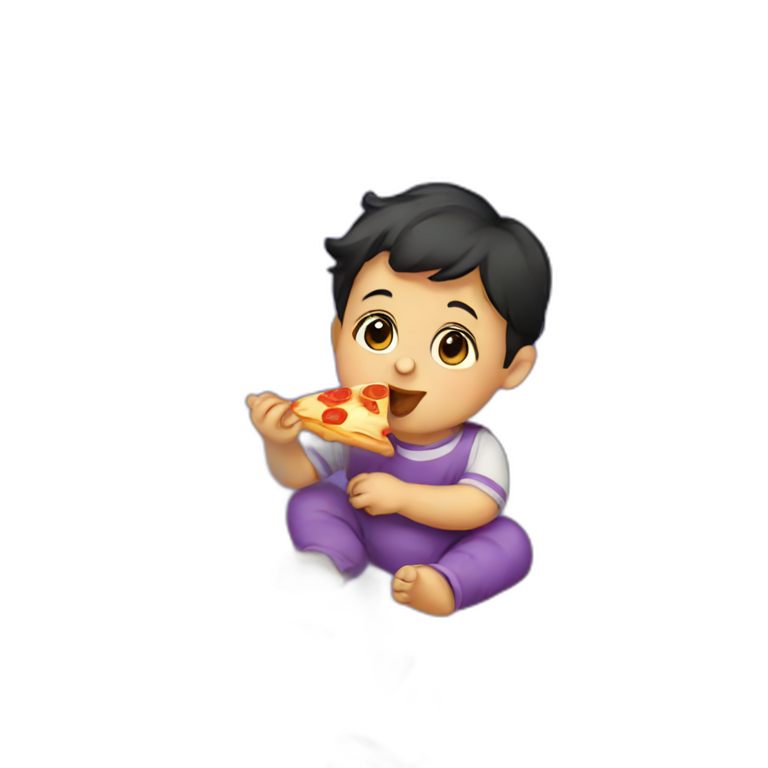 Baby eating pizza emoji