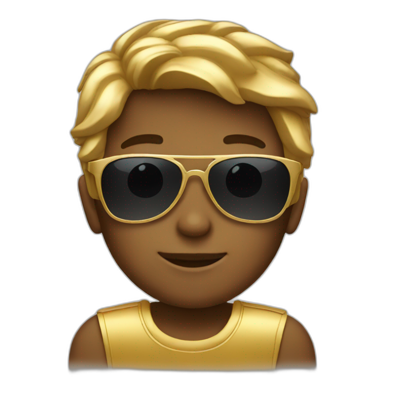 Golden boy with sunglasses emoji