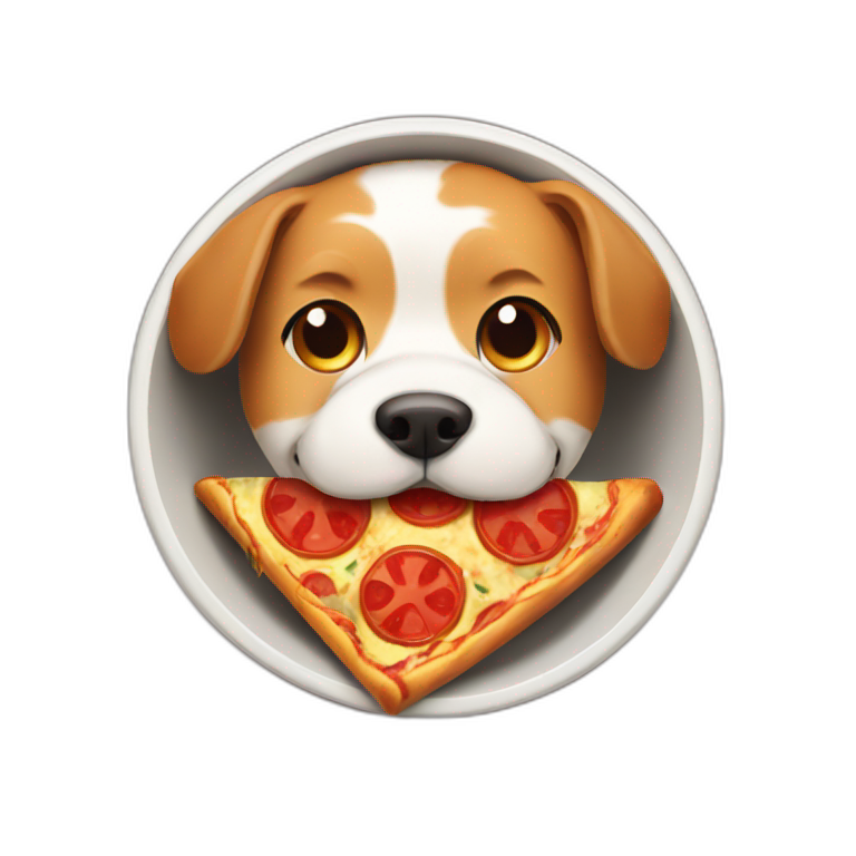 dog bowl with pizza inside emoji
