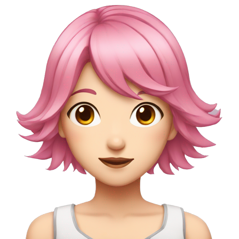 Anime girl with pink hair  emoji