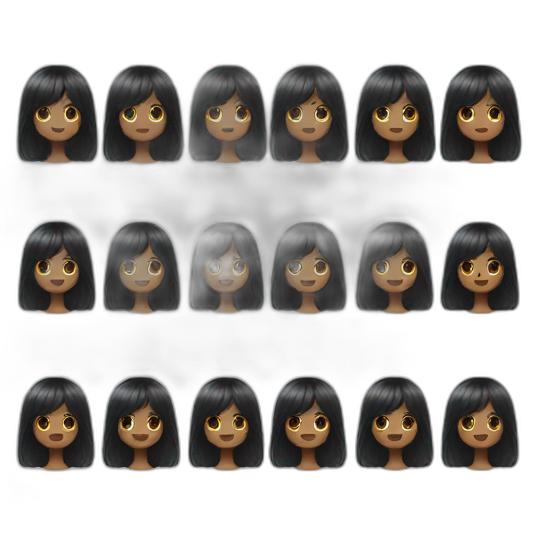 long black wig emoji