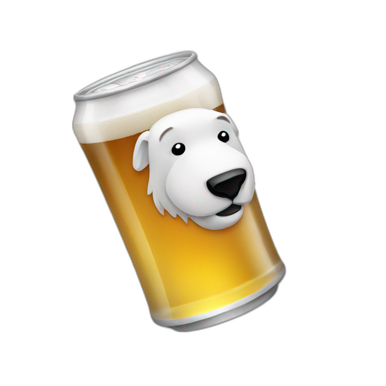 Polar beer drinking beer emoji