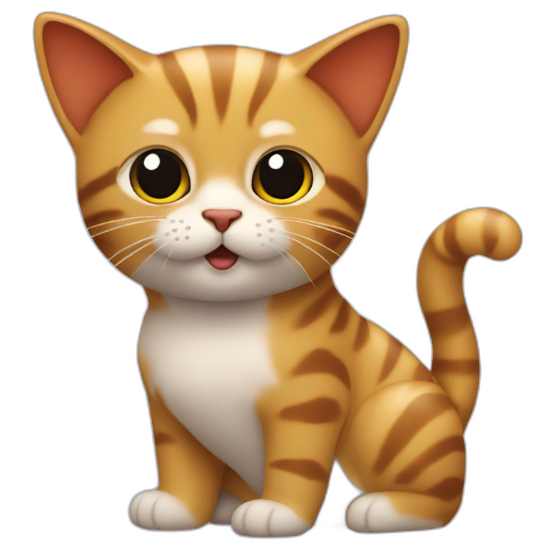 Chat qui fait un câlin a un chat emoji