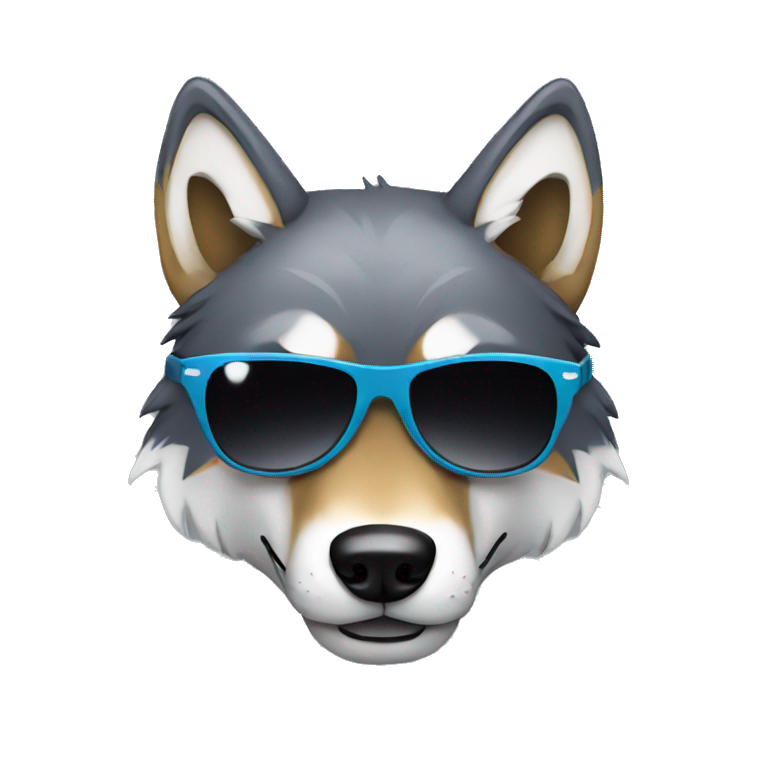 cool wolf with sunglasses emoji