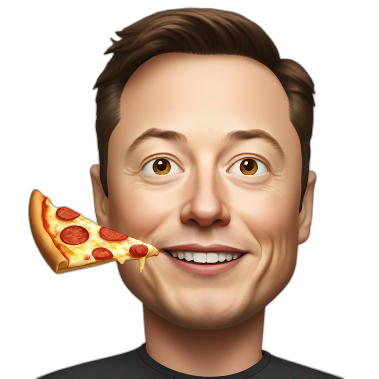 Elon musk eat pizza emoji
