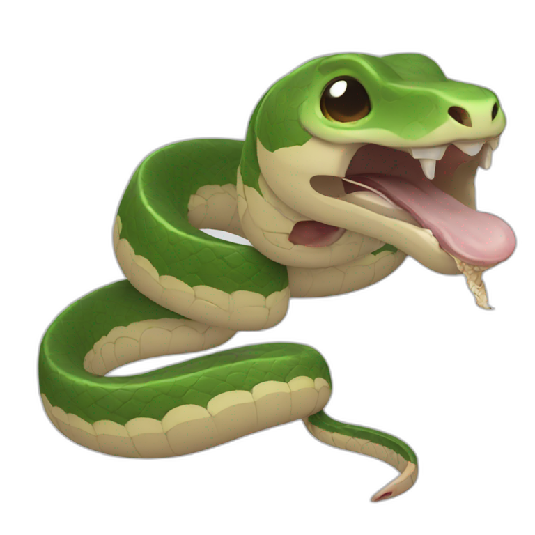 snake eating rat emoji
